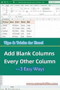 Insert blank column every other column in Excel