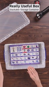 Really Useful Box 4C Plastic Stackable Storage Container with Snap Lid and Built in Clip Lock Handles for Home and Office Organization, Clear