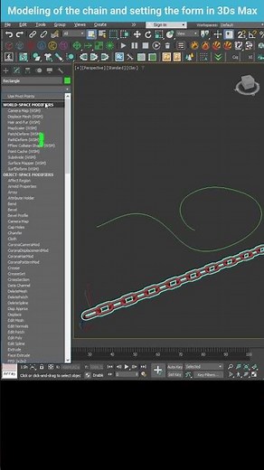 How to Model a Chain Along a Path in 3ds Max #shorts #3dsmax #array #path