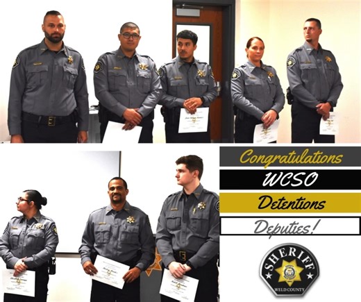 WCSO graduates eight detentions deputies Join us in celebrating the eight fresh faces from our academy who are stepping into their new roles as detention deputies. We are excited for all of the graduates to join our team at the sheriff’s office, and there is no doubt they will have plenty of opportunities to take their careers to the next level! Help us congratulate them on this hard-earned accomplishment. #JoinWCSO #MeetWCSO #WorkForWeld | Weld County Sheriff's Office