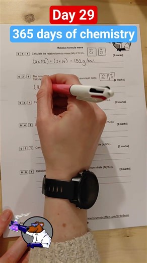 Day 29 - 365 days of chemistry - relative formula mass calculations #stem #science #gcse