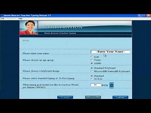 Mavis Beacon Teaches Typing Deluxe 17 - Registration Screen