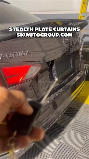 STEALTH PLATES | 510 AUTO on Instagram: "Remote-controlled Stealth Plate Curtains — instantly cover or reveal your plate with a sleek blackout sheet. ✔️ Available in single or double (front + rear) kits ✔️ Universal plate sizes for a perfect fit ✔️ Plug & play installation — no hassle Worldwide FREE shipping 🌍 →510autogroup.com - #StealthPlates #510autogroup #HideawayPlate #LicensePlateFlipper #MotorizedPlates #platehider #Altima #nissanaltima #nissan"