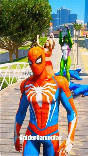 GTA V Spider-Man Saves Girlfriend on Bridge Gameplay Ep-020 #shorts #gta5 #spiderman