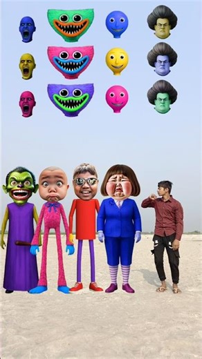 Scary Teacher 3D, Dancing Baldi, Dancing Grenny and Huggy Wuggy & Me Correct Head Matching #shorts