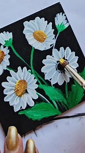 5.7K views · 119 reactions | Daisy Flowers Painting on MDF Board  #tutorial #onestroke #art | Little Rocks | Facebook