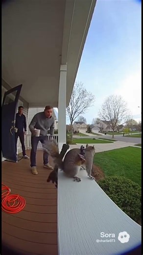 Squirrel uses rocket launcher!🤯🫣😂#shorts #viral #funny #fyp
