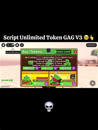 🤑Free Unlimited Token Grow A Garden🌈🐘- New Update Script Ver3 No.1 GAG👑 - 💸Script In Comment💸 #growagarden #robloxfyp #fyp #script #viral