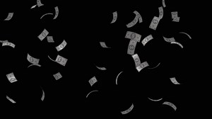 Download Animation of money falling on a transparent background for free