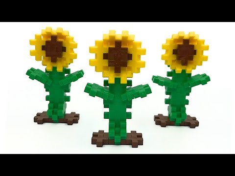 Plus-Plus Sunflower Step-By-Step Building Instructions