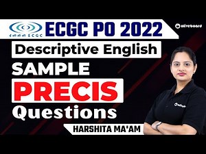 ECGC PO Precis Writing in English | Sample Precise Questions | ECGC PO Descriptive | Harshita Ma'am