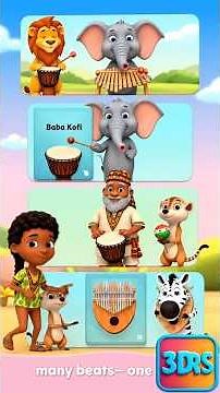 African drum rhyme for kids | djembe, kora, mbira & more! #familyfun #kidssongs #funforkids
