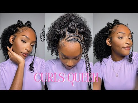 How to style a 3c/4a drawstring ponytail Ft. Curls Queen