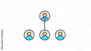 animated illustration concept of organizational structure in a company. with a white and green background. 4K Videos