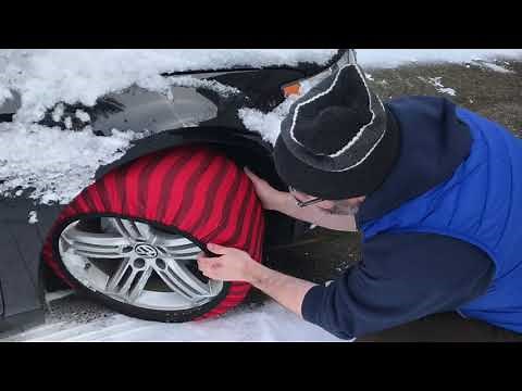 Textile Snow Socks Installed and Driven on Ice Check out my website: www.autohaulersupply.com