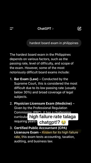 ChatGPT Takes on the Toughest PH Board Exam