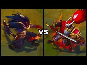 Nightbringer Yasuo vs Blood Moon Yasuo Skins Comparison (League of Legends)