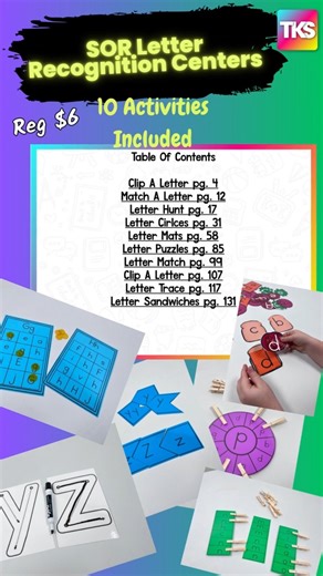 ✨ Build strong readers with hands-on letter recognition centers! Comment "SOR" for DM w/link. #ScienceOfReading #LetterRecognition #PhonicsCenters #HandsOnLearning #KindergartenTeachers #TeacherLife | Kindergarten Smorgasboard