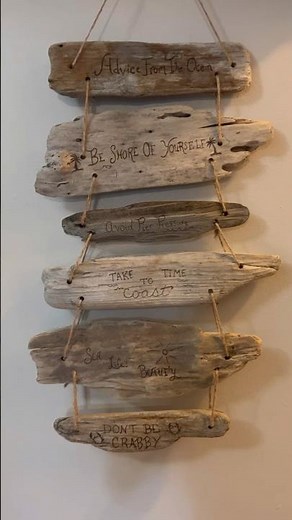 DIY Driftwood Beach Sign 🐚🌊