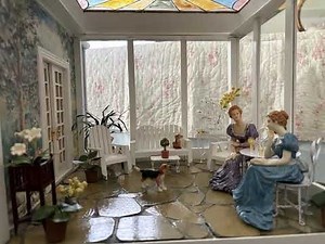 Victorian Solarium in Miniature! My Dollhouse World Comes to Life! Newport Dollhouse addition.