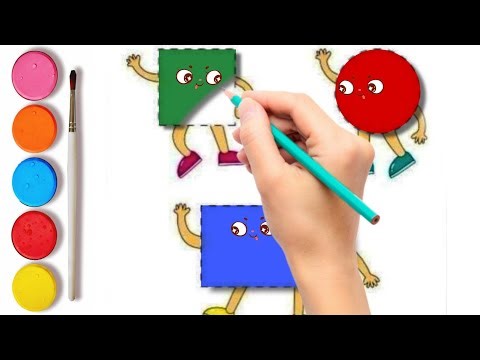 Learn Colors & Shapes for Kids 🎨 | Fun Coloring Square Circle Rectangle for Toddlers
