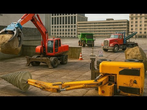 Excavator Rescue Mission: Bulldozer Saves the Overturned Digger | CONSTRUCTION VEHICLES