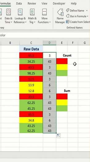 How to Count & Sum Cells Based on Color | #shorts