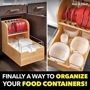 A pull-out cabinet drawer that will organize your food containers! ➡ http://bit.ly/2pEprsw | GoodGood Gifts - Unique Gift Ideas