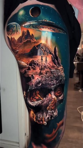 163K views · 6.5K reactions | Art by @audeladureeltattoobysandry #inkjecta #musotoku #worldfamousink #h2oceanaftercare #dermalizepro #protectyourskin #killerink #electrumstencilproducts #dark #macabre #skull #artistic #alien | Tattoo-Art & Obsession | Facebook