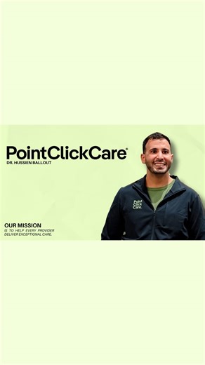 Life at PointClickCare on Instagram: "Value-based care requires seamless data, smart tech, and strong partners. Dr. Hussien Ballout at Evolutionary Healthcare shares why PointClickCare checks every box—and helps his team focus on what matters most: delivering exceptional patient care. Tune in 👆"