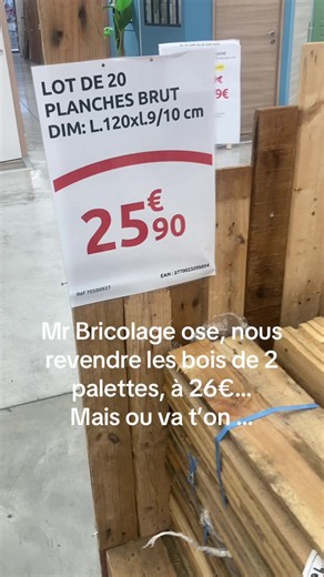 Mr Bricolage Saint-Pierre : palettes de bois à 26€ dénoncées