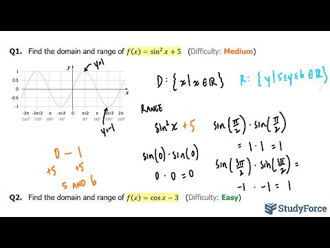 📚 How to find the domain and range of the trigonometric function, sine, cosine, and tangent