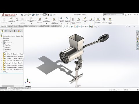 Design a Meat Grinding Machine Use Solidworks