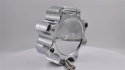 Chrome that completes the look 💪 Vision Warrior 375 8-lug caps #VisionWheels #VisionWarrior #CenterCaps #ChromeWheels #8LugWheels