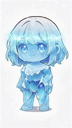 chibi girl is frozen. #ai #asfr #freeze #ice #waifu #cold #women #anime #cute #chibi