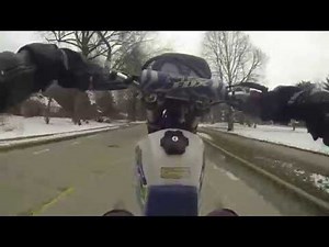 1991 DR350S third gear no clutch wheelie DR350