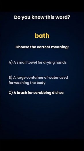 Do you know the meaning of bath | Improve your vocabulary #shorts #english #learnenglish