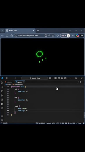 Matrix Flow using HTML and CSS. #animation #coding #webdesign #codeflow