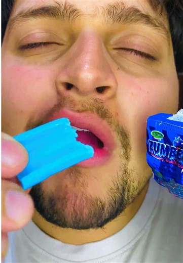 Blueberry Bubble Gum ASMR Eating Review