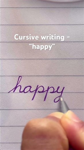 Cursive writing - word “happy“