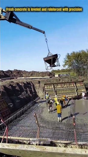 Concrete Foundation Pouring Process Work and Skill on Construction Site