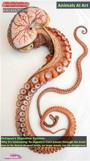 Octopus's Digestive System Animation | Animals AI Art | 03