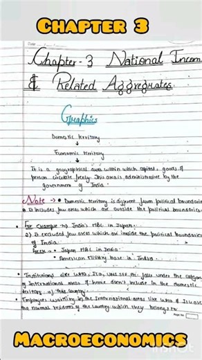 Macroeconomics chapter 3 handwritten notes national income and related aggregate #cbse #class12