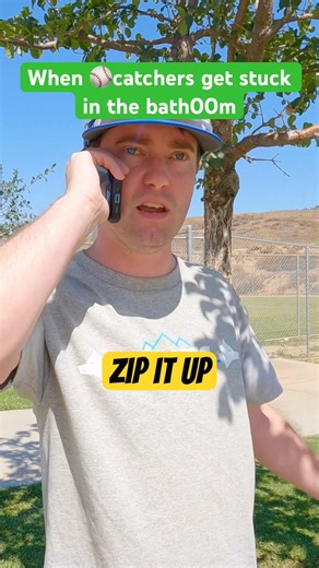 When ⚾️ catchers get stuck in the bathr00m #baseball #baseballboys #travelball #comedy #catcher