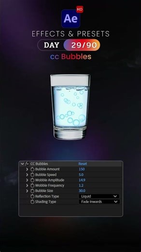 Day 29/90 – CC Bubbles Effect | After Effects in 90 Days Challenge 🦋