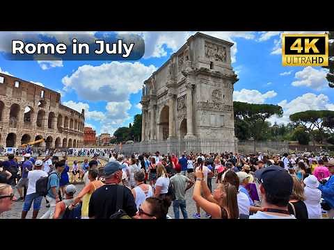 Rome Italy, Walking Tour 🇮🇹 Summer 2025 | From Colosseum to Trevi Fountain in 4K