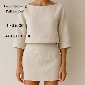 Crop Top and Mini Skirt Sewing Pattern: Women's DIY Outfit (PDF Digital Download) - Etsy