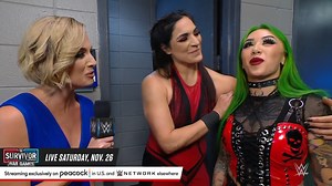 Ahead of the SmackDown Women’s Title Match at Survivor Series, The Baddest Woman on the Planet and The Submission Magician launch a ruthless assault on Raquel Rodriguez. | WWE SmackDown