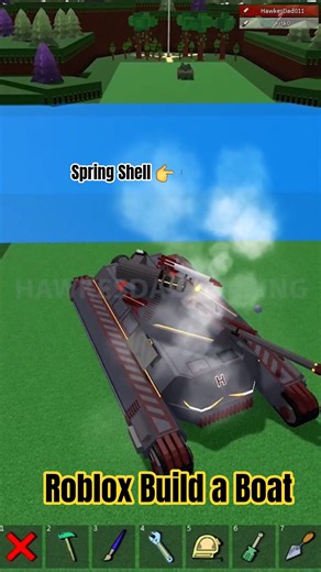 Spring Shell kills my futuristic heavy Tank in Roblox Build a Boat for Treasure PVP #roblox #babft