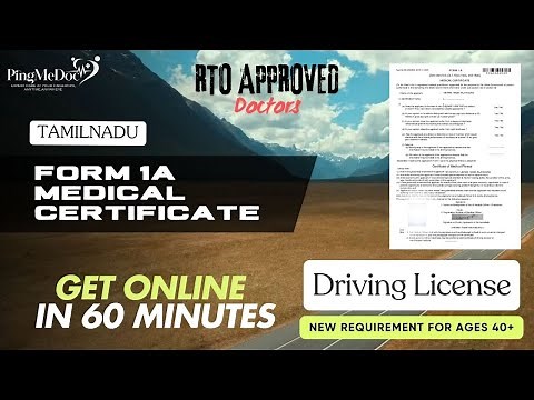 Driving License | Form 1A Medical Fitness Certificate Online | Tamilnadu | PingMeDoc